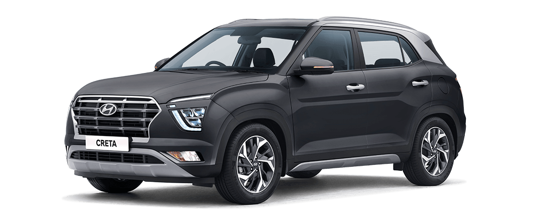 Hyundai Creta Dark Grey Side View PNG