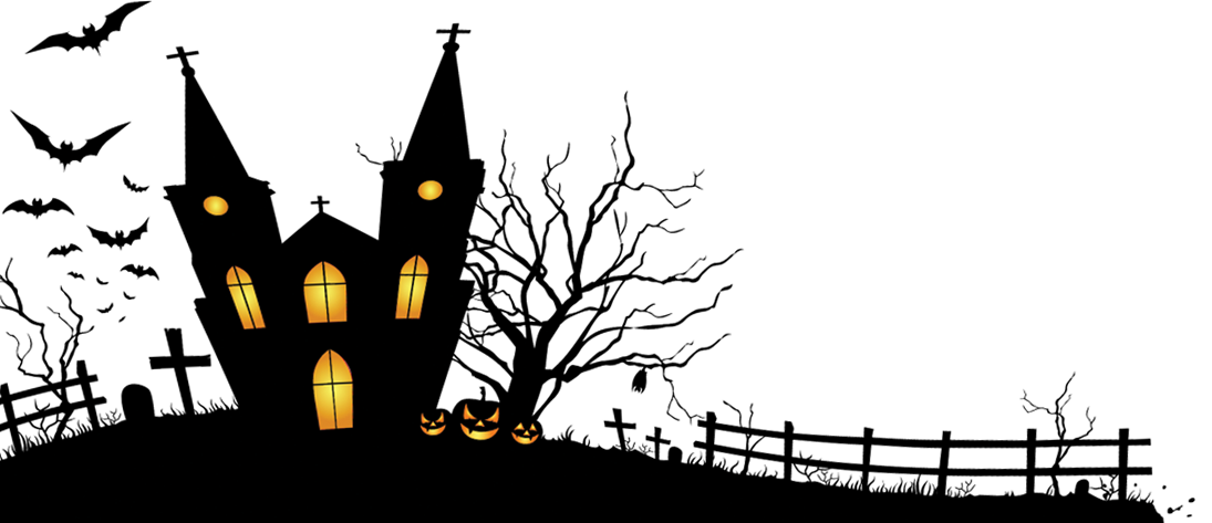 Halloween Haunted House Silhouette Clipart