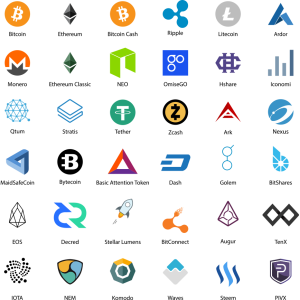 Cryptocurrency Coins Icons Set PNG