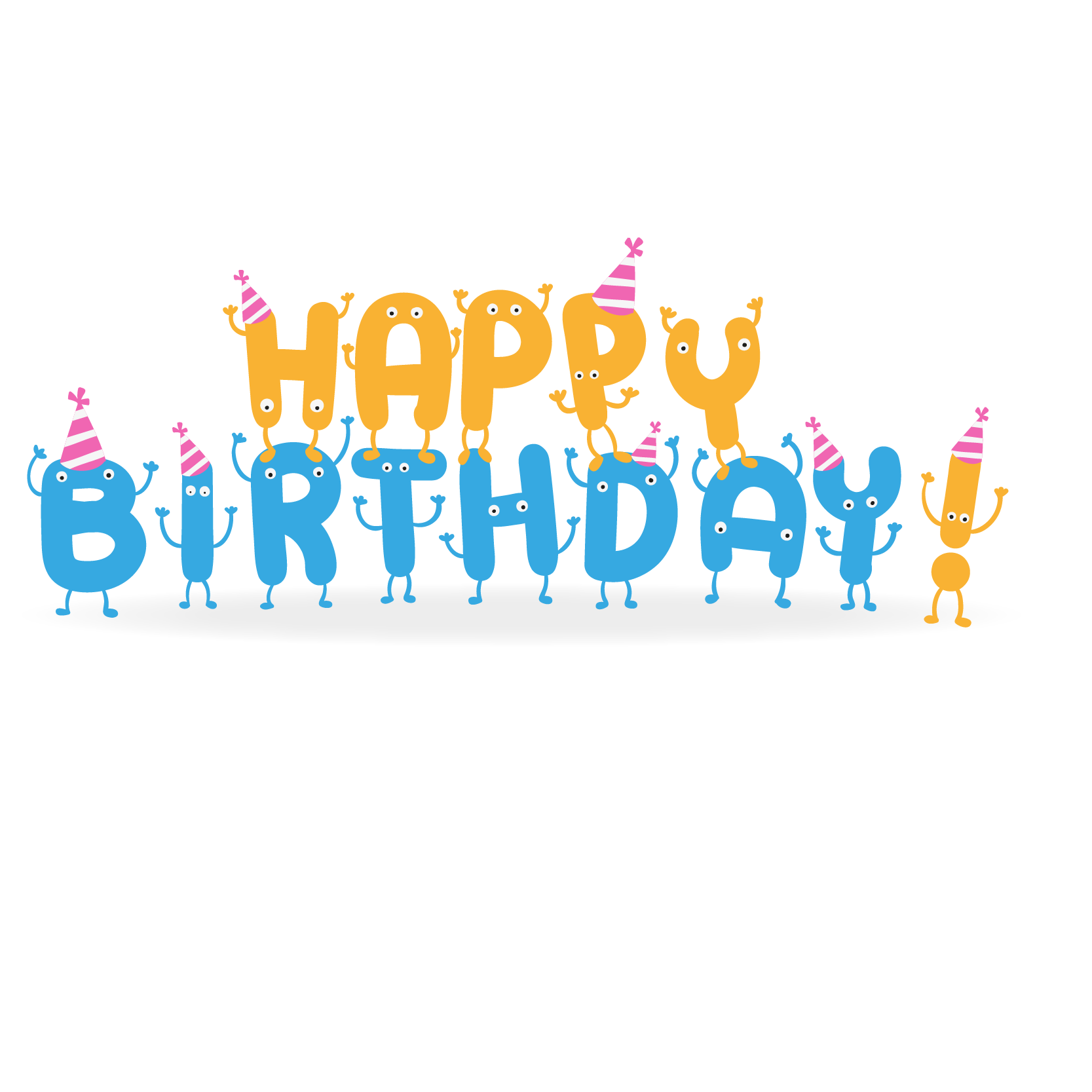 Happy Birthday Monster Letters Clipart