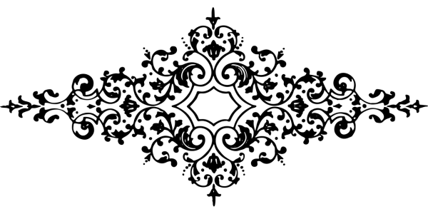 Black Ornamental Floral Divider Clipart