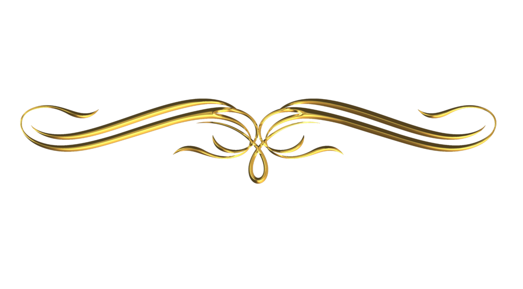 Gold Floral Swirl Divider Transparent Background