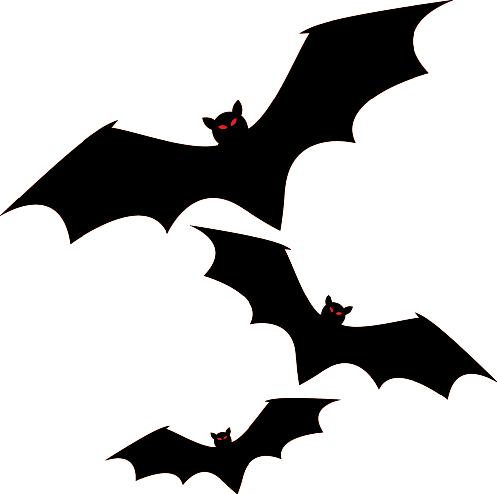 Flying Bats Silhouette Halloween PNG