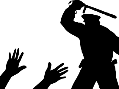 Police Violence Silhouette PNG Image