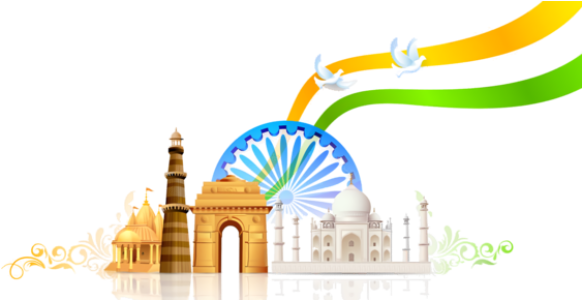 Indian Monuments Republic Day Collage PNG