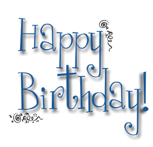 Happy Birthday Blue Typography PNG