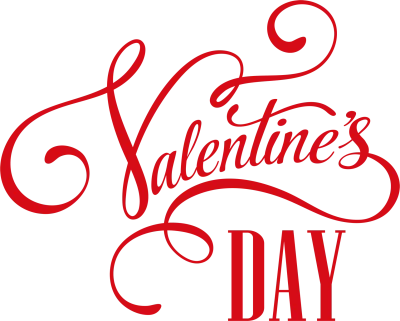 Valentine's Day Red Calligraphy PNG