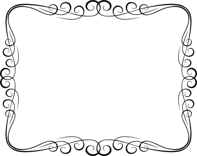 Simple Floral Corner Frame Black PNG