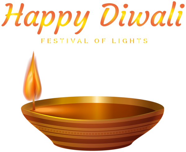 Happy Diwali Festival Of Lights Text With Diya