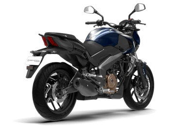 Blue And Black Motorcycle Rear View PNG