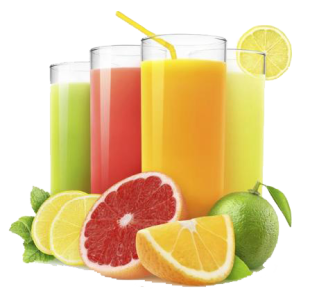 Fresh Fruit Juice Glasses PNG Image