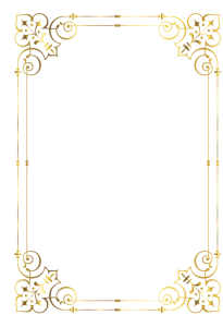 Golden Ornamental Frame Border PNG Image