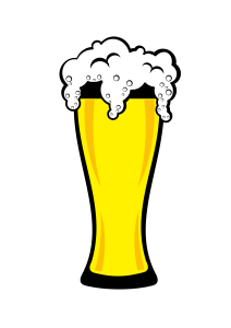 Glass of Beer with Foam Free PNG