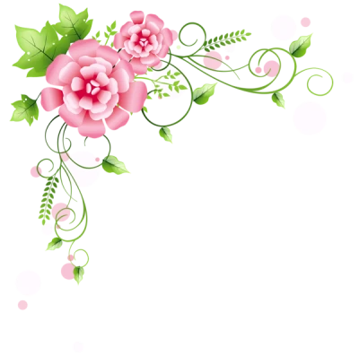 Pink Flower Corner Border Free PNG