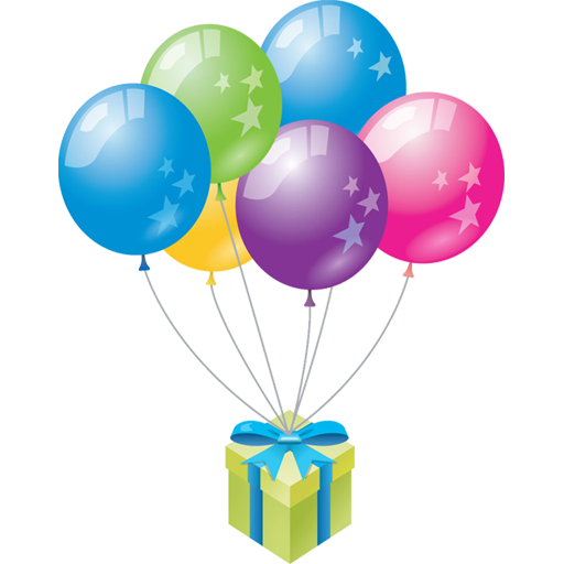 Birthday Balloons with Gift Box Free Download