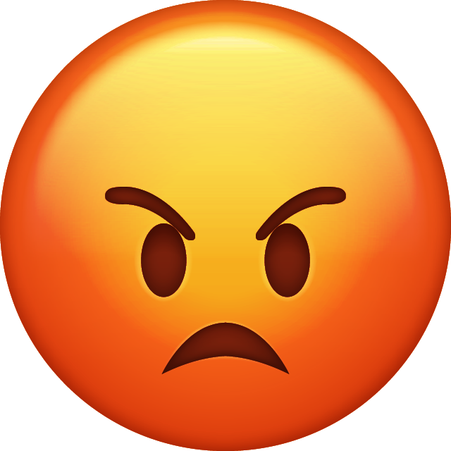 Angry Red Face Emoji Transparent Background