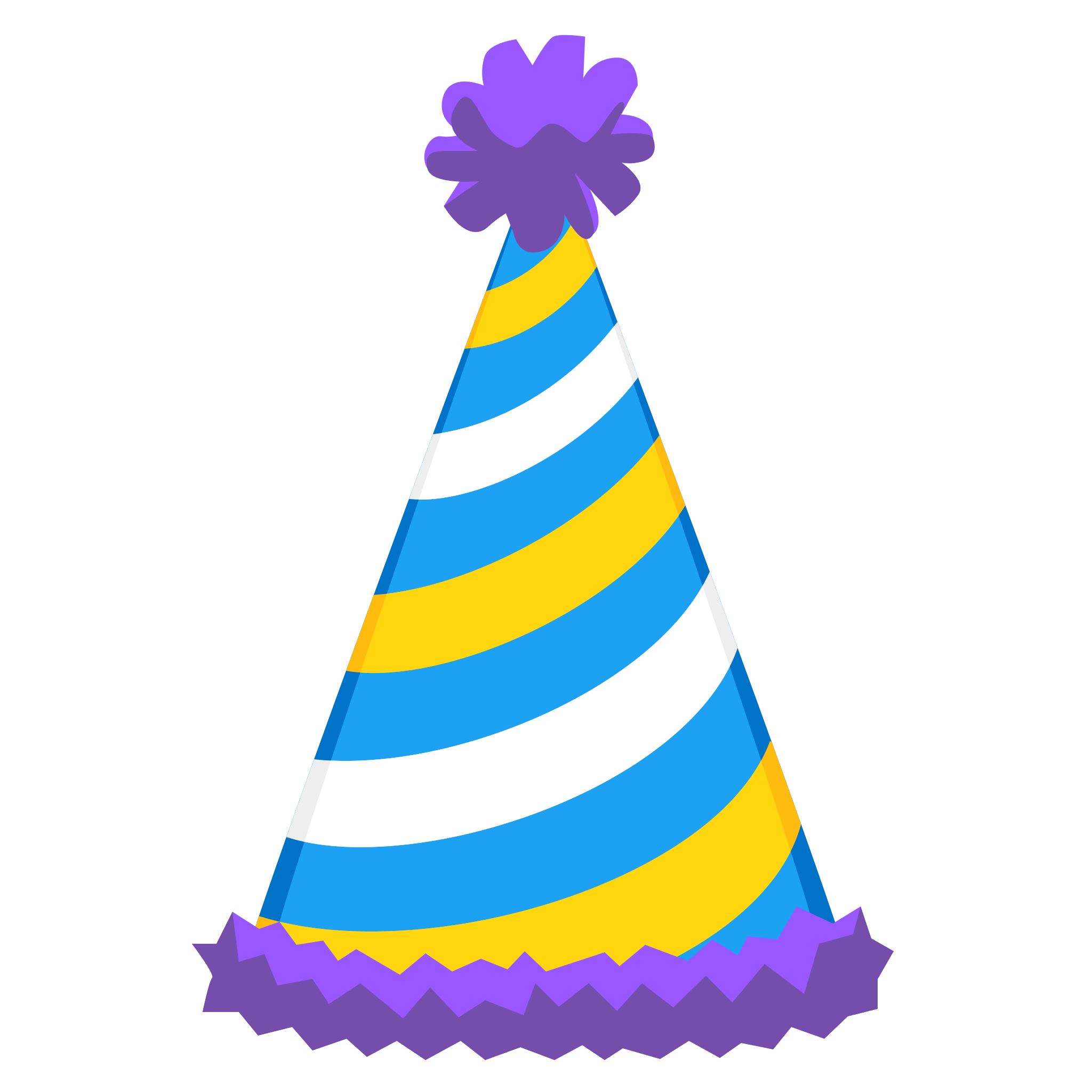 Blue and Yellow Party Hat Free Download