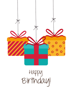 Hanging Birthday Gifts Illustration Free Download