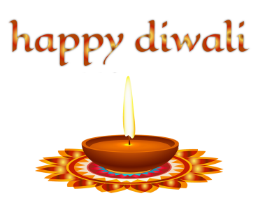 Happy Diwali Text with Lamp Decoration Free PNG