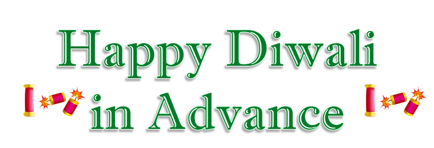 Happy Diwali in Advance Text with Crackers