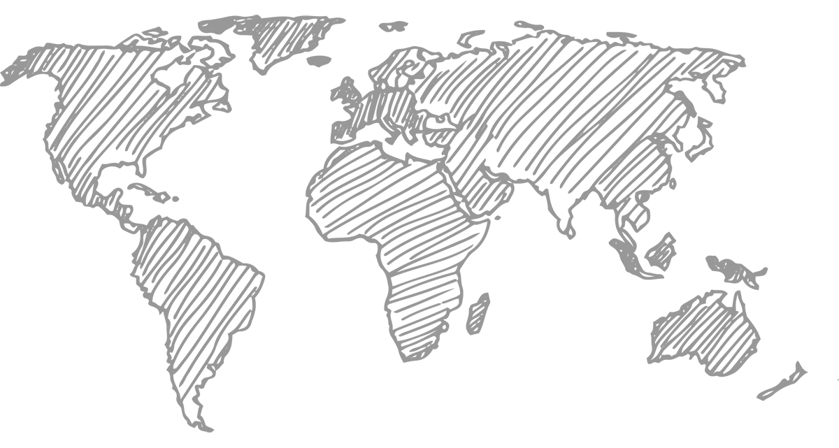 World Map Sketch Style PNG Image
