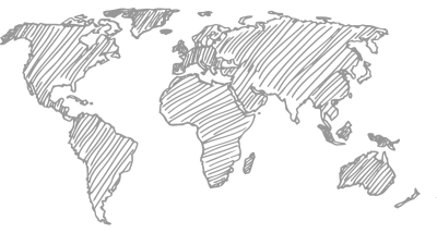 World Map Sketch Style PNG Image