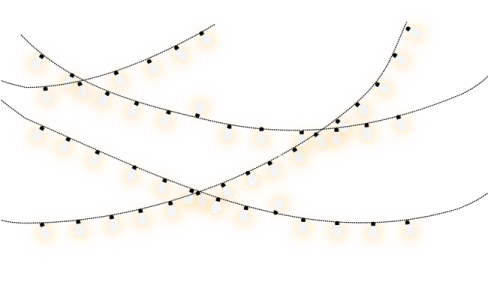 Hanging String Lights Bokeh Effect PNG