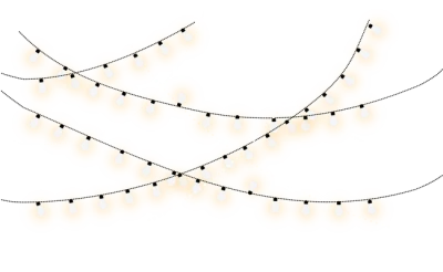 Hanging String Lights Bokeh Effect PNG