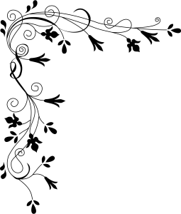 Black Floral Corner Border Design