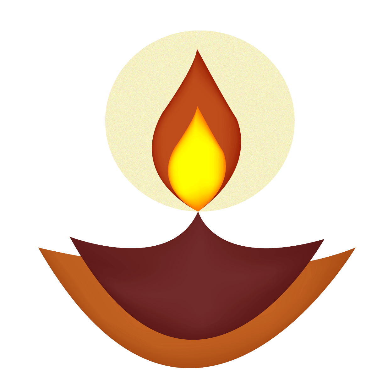 Flat Design Diya Lamp Illustration
