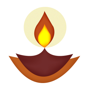 Flat Design Diya Lamp Illustration