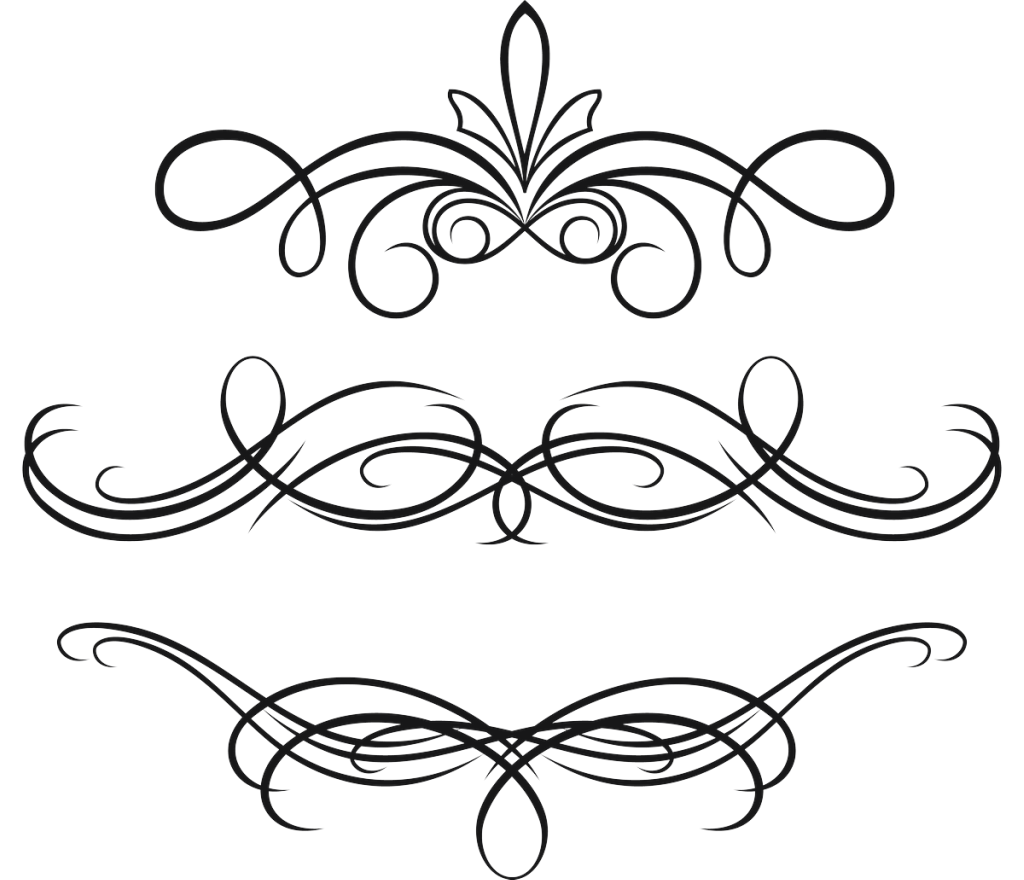 Calligraphic Floral Swirl Dividers