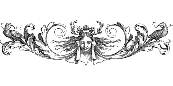 Vintage Floral Divider with Face