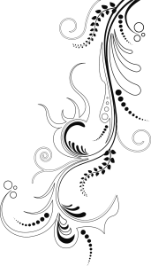 Vertical Floral Scroll Tattoo Design