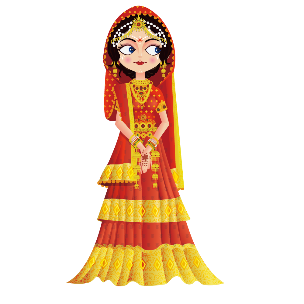 Indian Bride Cartoon Character