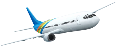 Commercial Airplane Flying Side View