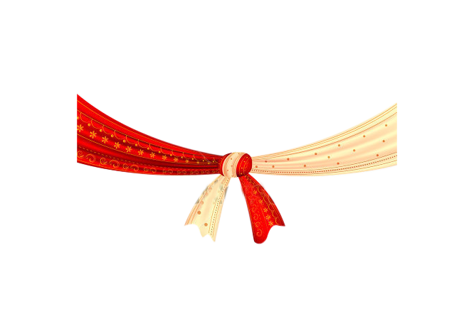Red and Cream Decorative Bow Ribbon