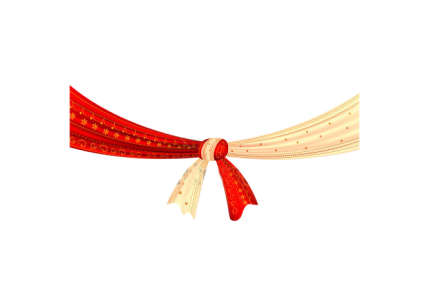 Red and Cream Decorative Bow Ribbon