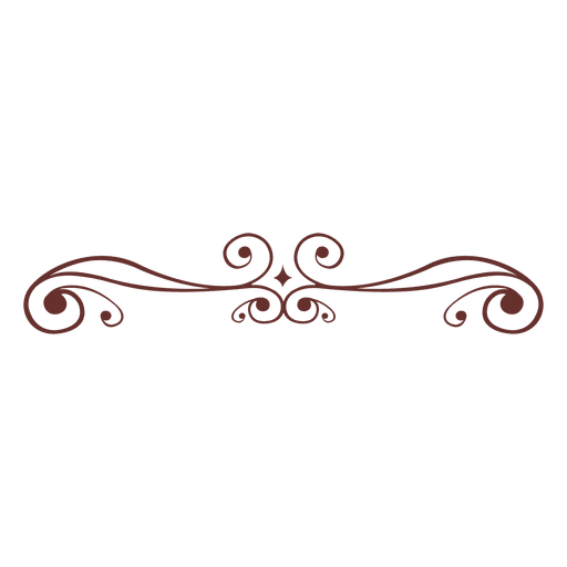 Brown Ornamental Swirl Divider Clipart