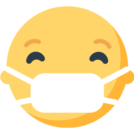 Smiley Face with Medical Mask Clipart
