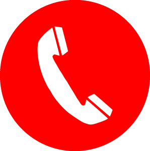 Phone Handset Red Circle Icon Clipart