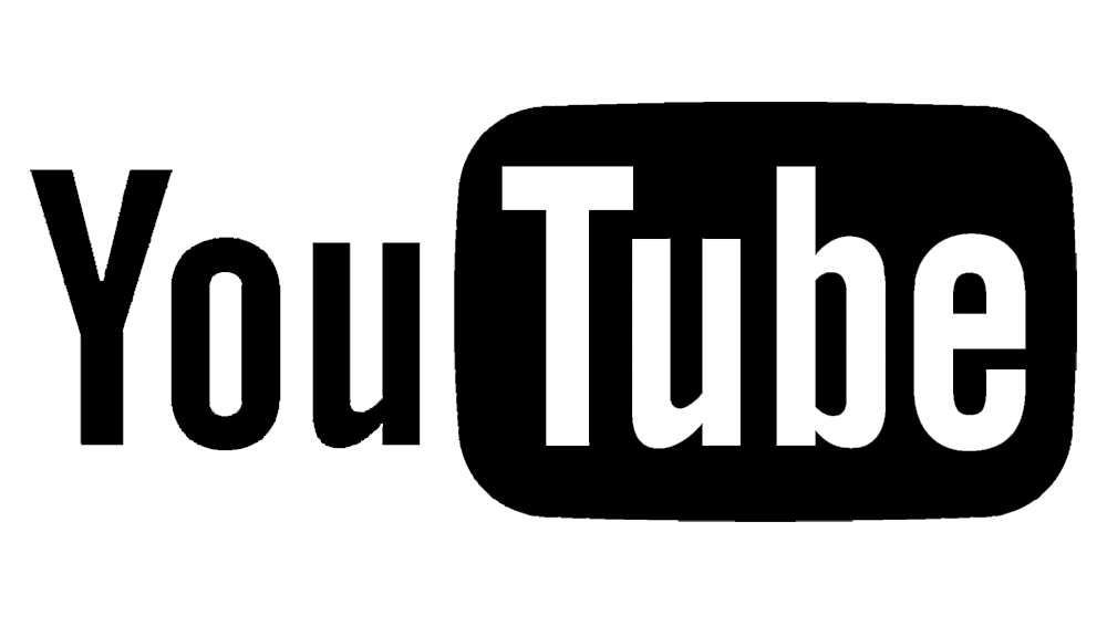 YouTube Text Logo Black White Free PNG