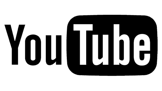 YouTube Text Logo Black White Free PNG