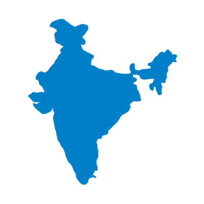 India Map Blue Silhouette Clipart