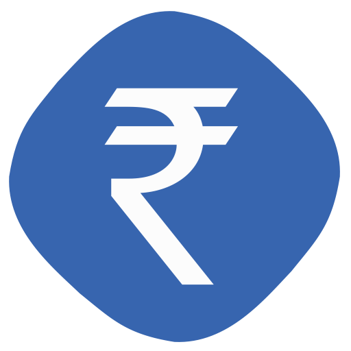 Rupee Currency Symbol Blue Icon Free PNG