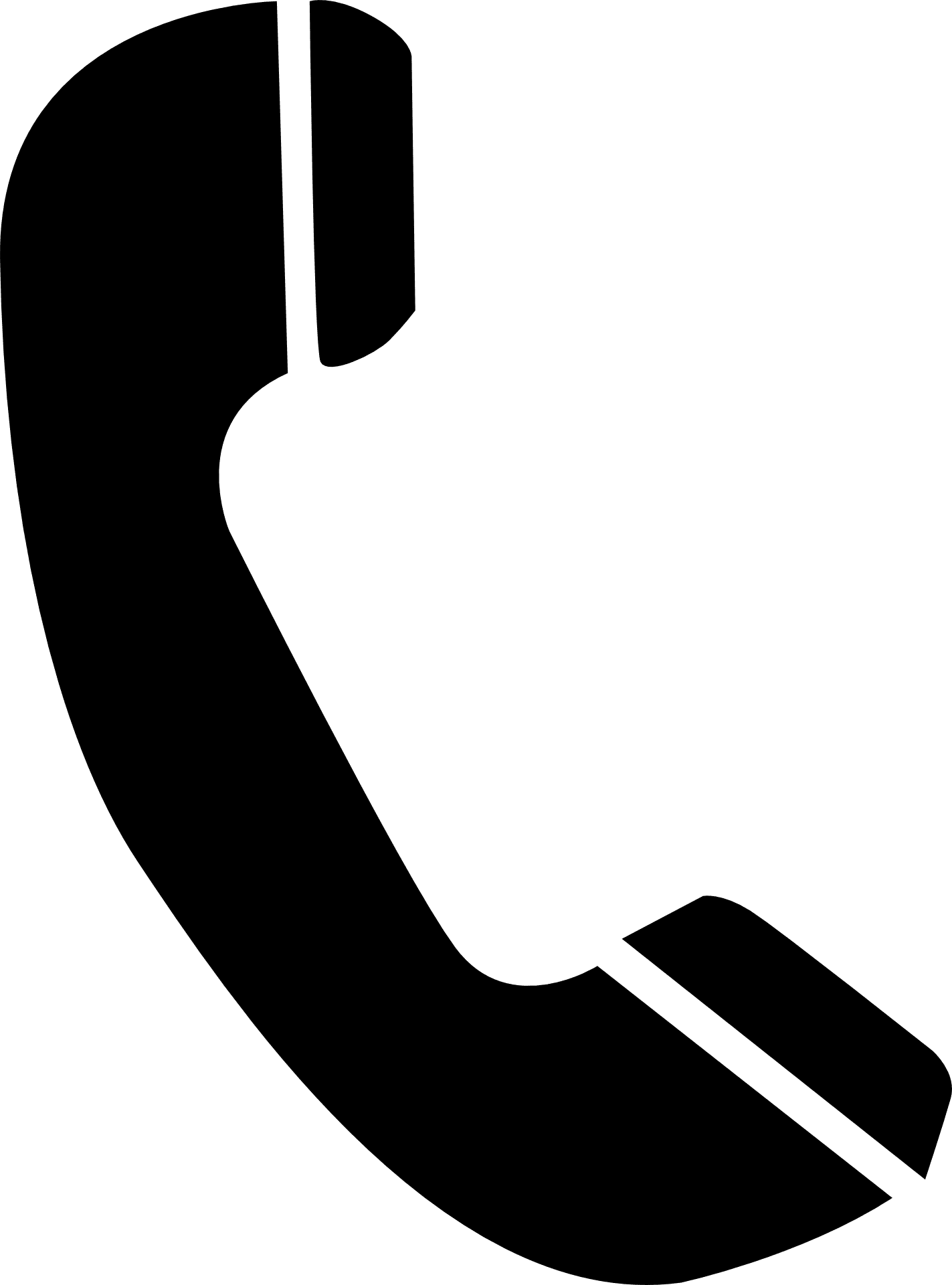 Phone Handset Silhouette Icon PNG Image