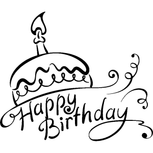 Happy Birthday Cake Sketch PNG Image