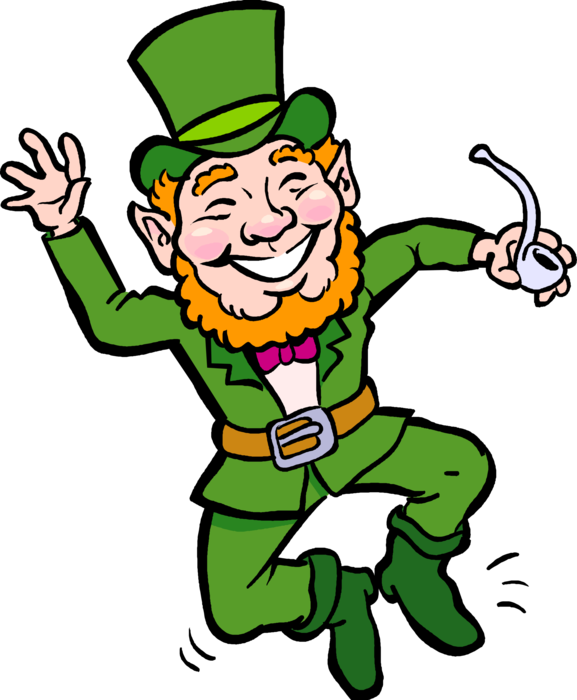 Dancing Leprechaun With Pipe Clipart