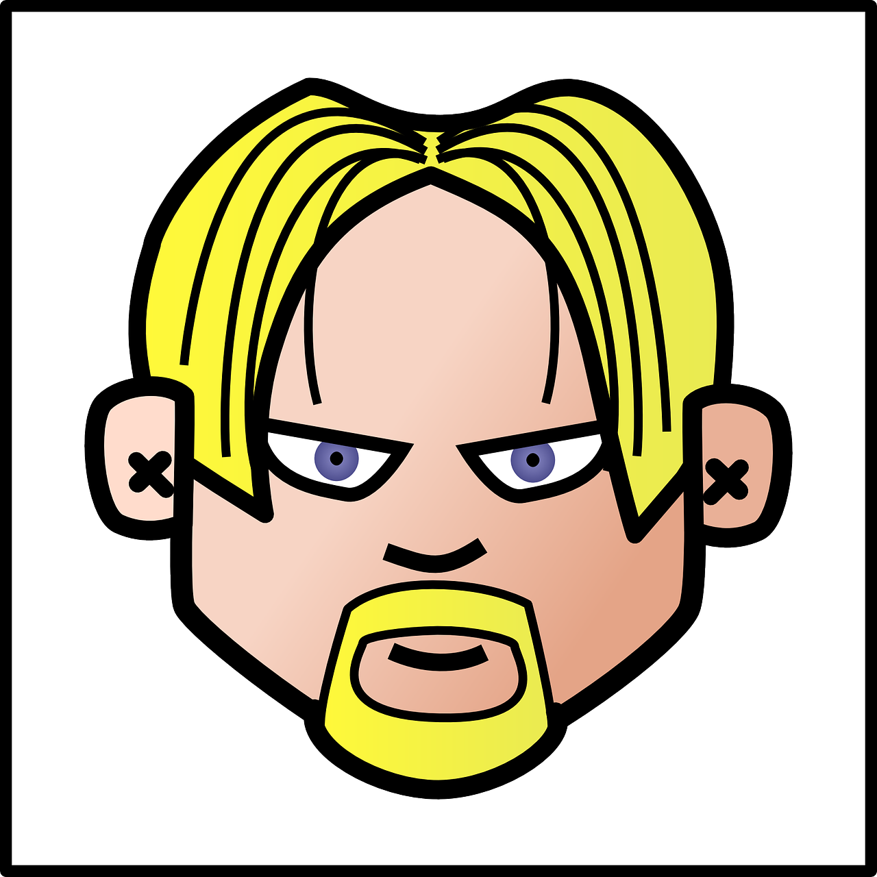 Blonde Man Portrait Avatar Clipart