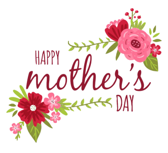 Happy Mothers Day Floral Typography Free PNG